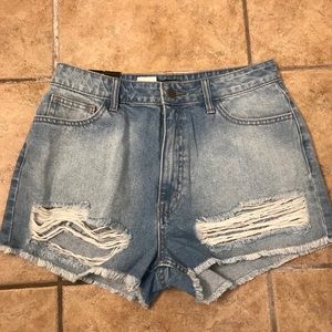 Distressed Denim Shorts